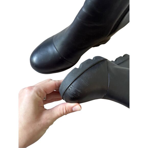 SOREL Joan Uptown Zip Wedge Leather Boots size 11 Black - Picture 8 of 12